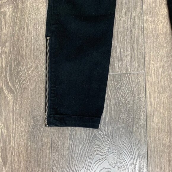 Aritzia Wilfred Free Skinny Jeans Mid rise Back Zipper Ankle Zip Denim Black 0 - Picture 11 of 12